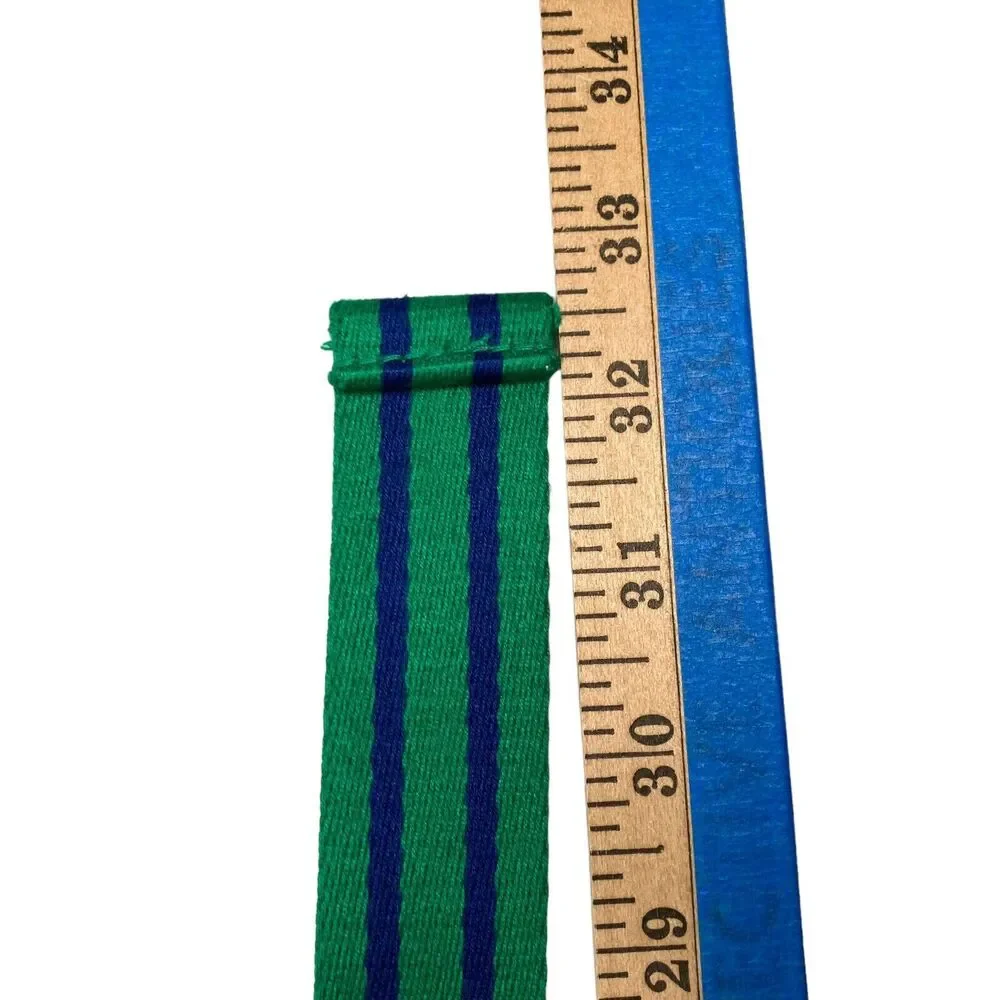 Polo Ralph Lauren Youth Size 10 Green Blue Striped D-Ring Ribbon Belt USA